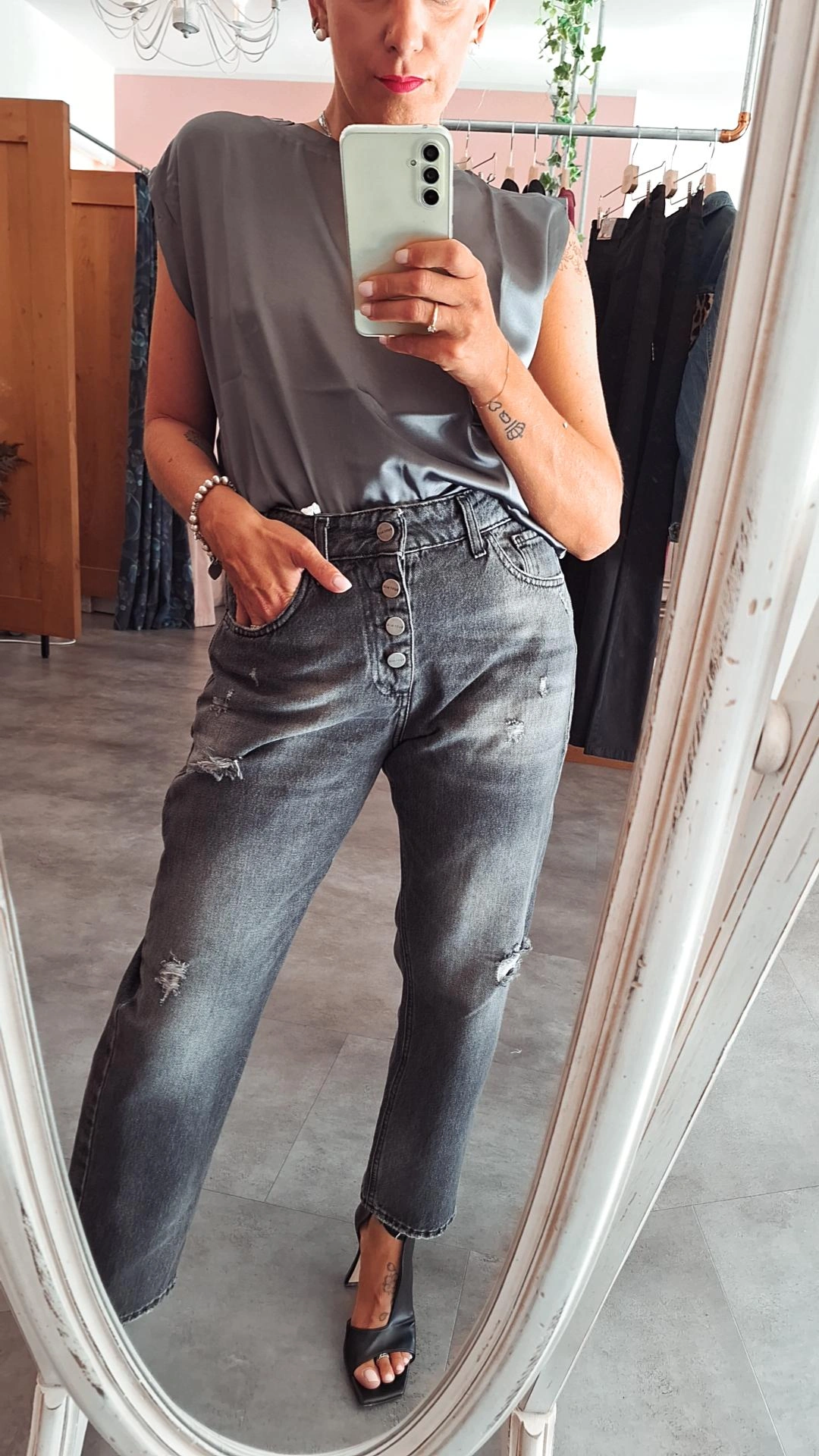 Jeans Grigio Susy Mix Clelia Fashion Store