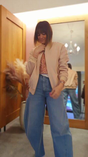 Bomber Scamosciato Rosa