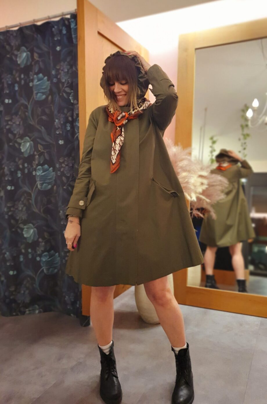 Trench Verde Militare Foulard