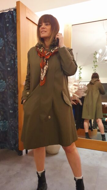 Trench Verde Militare Foulard