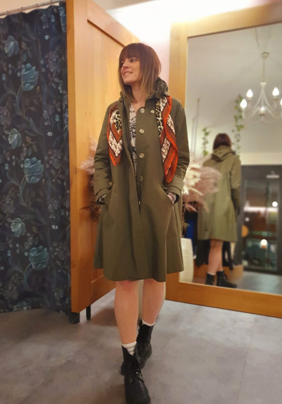 Trench Verde Militare Foulard
