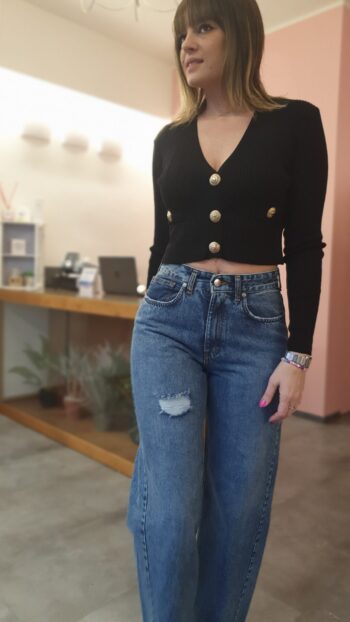 Jeans Dritto con Rottura