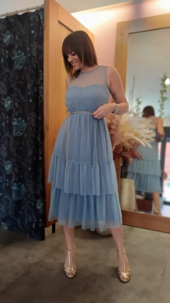 Abito Midi Tulle Cielo Lokita