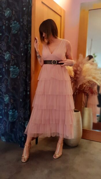 Abito Balze Tulle Rosa Lokita