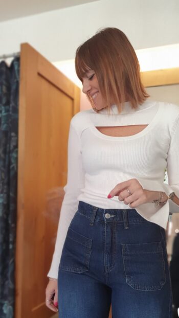 Lupetto Scollo Incrocio Bianco Griffai