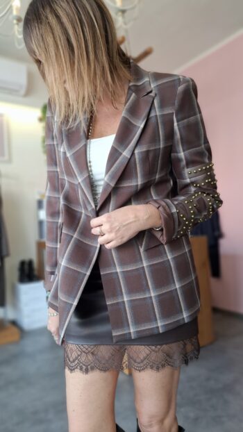 Giacca Check Marrone